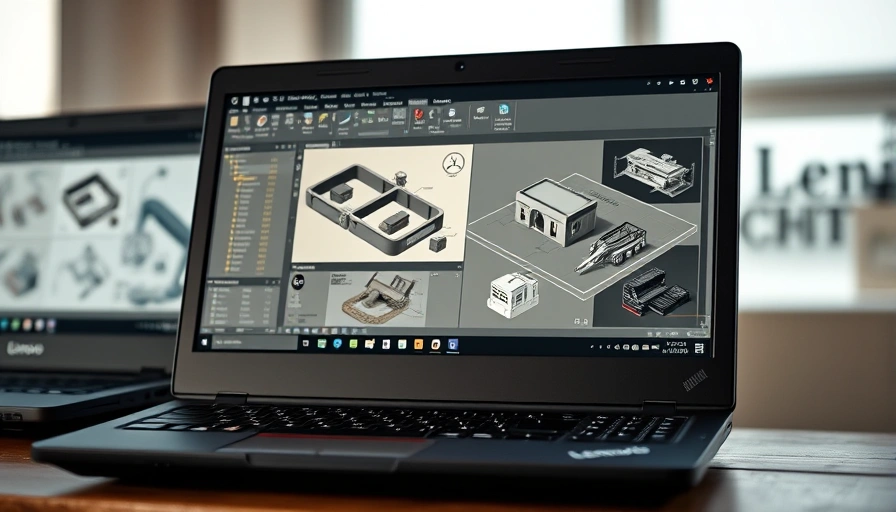 ThinkPad P-series running CAD software with technical designs