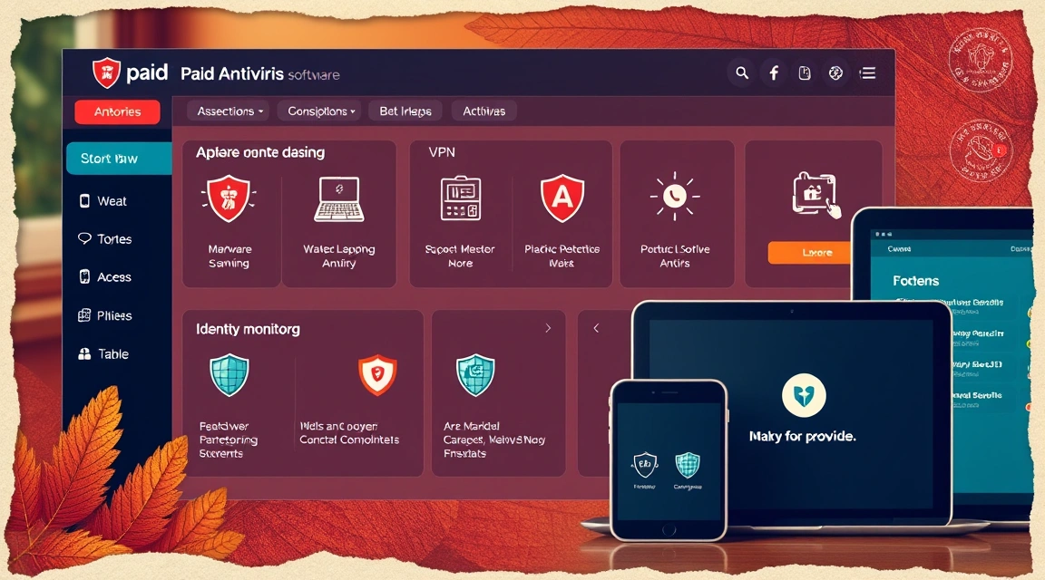 Antivirus software dashboard displaying cross-platform protection features